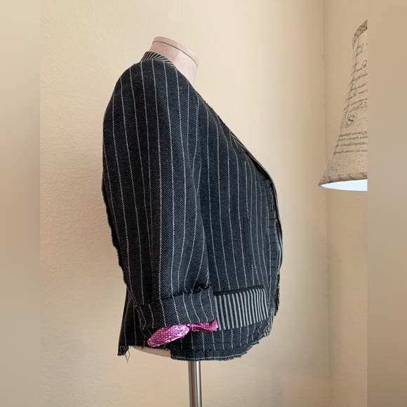 NWOT DuCati Jacket |  Sz 2 Striped | Unique 
Denim | Collared | NEW! - Picture 5 of 17